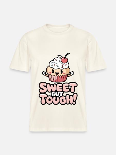 Sweet But Tough! -  RELAXED FIT Unisex Organic T-Shirt - natural white
