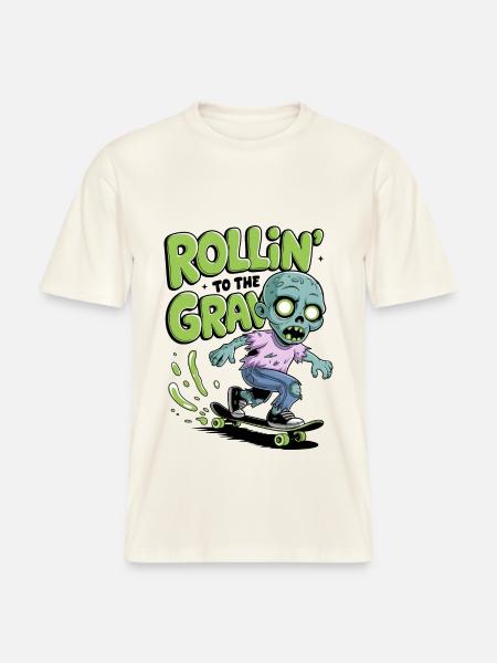 Rollin zum Grab -  RELAXED FIT Unisex Organic T-Shirt - Naturweiß 