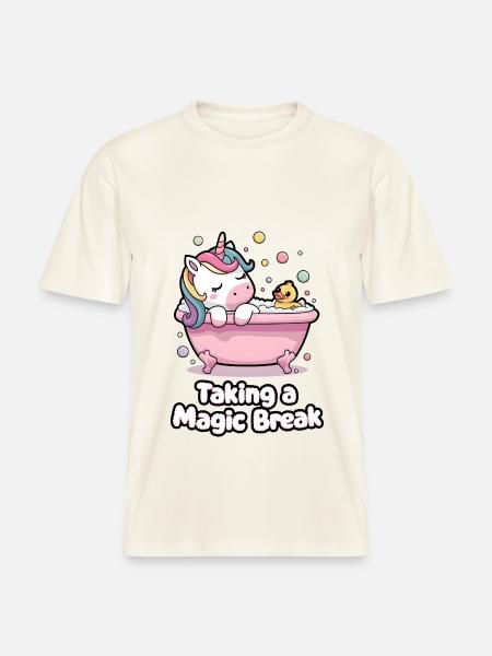 Taking A Magic Break - RELAXED FIT Unisex Organic T-Shirt - natural white