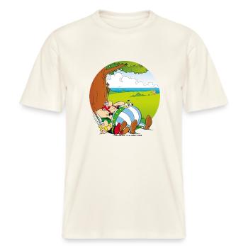 Astérix & Obélix Font Une Sieste -  T-shirt unisexe RELAXED FIT en coton bio - blanc nature - Devant