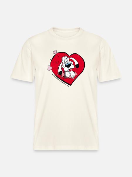 Asterix & Obelix - Idefix Mit Herz - RELAXED FIT Unisex Organic T-Shirt - Naturweiß