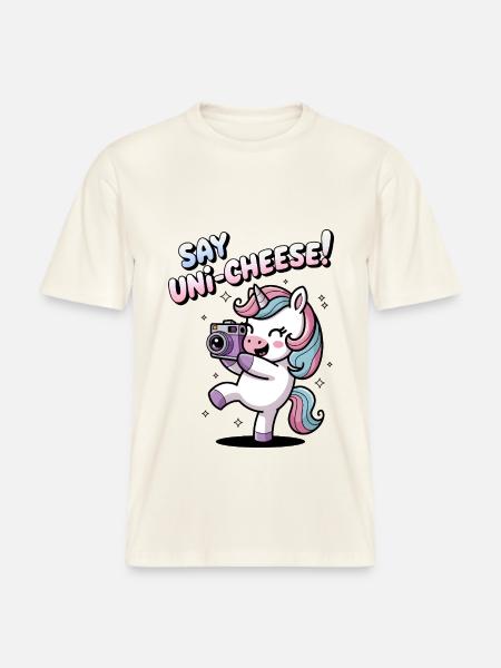 Say Uni-Cheese! - RELAXED FIT Unisex Organic T-Shirt - natural white