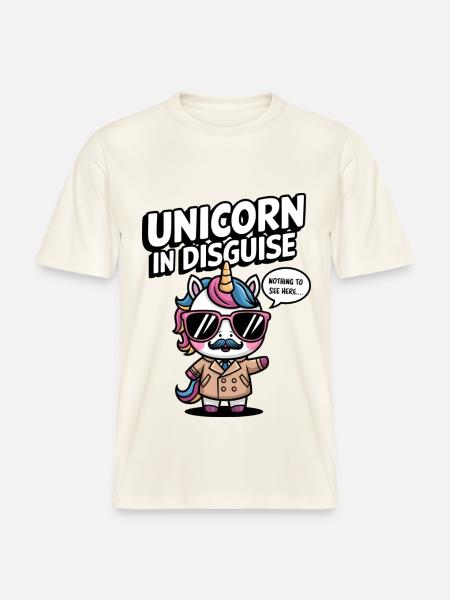 Unverkleidetes Einhorn -  RELAXED FIT Unisex Organic T-Shirt - Naturweiß 