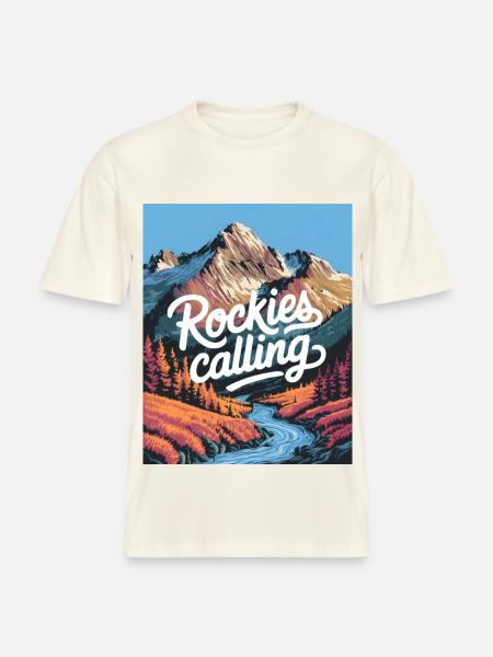 Rockies Calling -  RELAXED FIT Unisex Organic T-Shirt - natural white