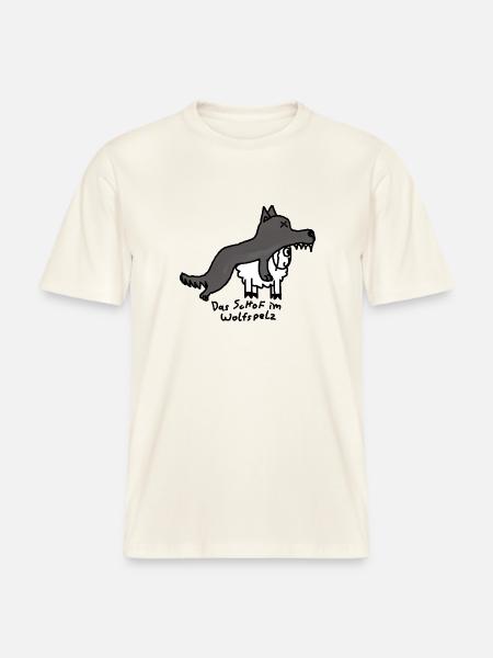 Schof im Wolfspelz - RELAXED FIT Unisex Organic T-Shirt - Naturweiß