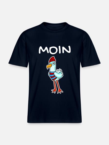 Moin mit Möwe - Moin Möwe - - RELAXED FIT Unisex Organic T-Shirt - Navy