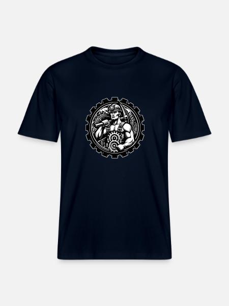 Miner Logo - RELAXED FIT Unisex Organic T-Shirt - french navy