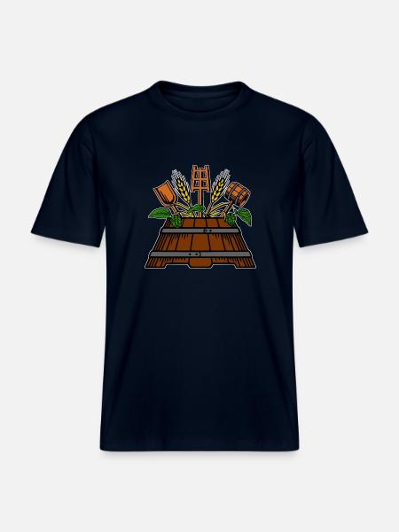 Brewer logo - RELAXED FIT Unisex Organic T-Shirt - french navy