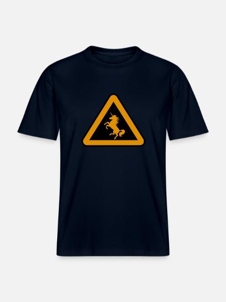 Achtung Einhorn, Gefahr -  RELAXED FIT Unisex Organic T-Shirt - Navy