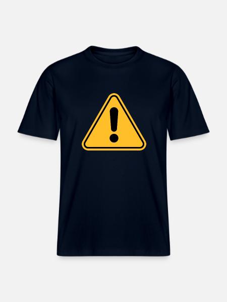 Warning sign / Exclamation point -  RELAXED FIT Unisex Organic T-Shirt - french navy