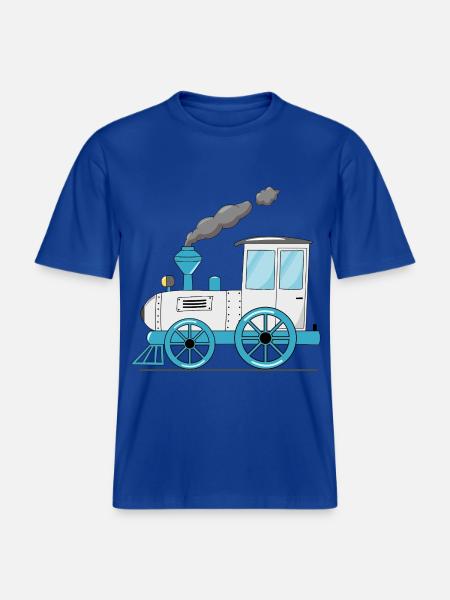 Kinderzug Eisenbahn weiß -  RELAXED FIT Unisex Organic T-Shirt - Dunkelblau
