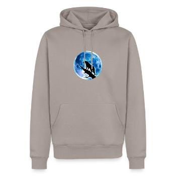 Vollmond - Männer Premium Bio Hoodie - Taupe - Vorne - Nico (187cm)