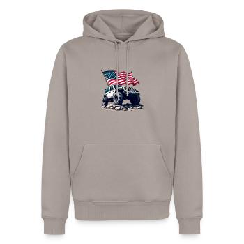 Amerikanischer Offroad-Motor - Männer Premium Bio Hoodie - Taupe - Vorne - Nico (187cm)