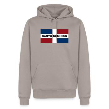 Santo Domingo City in Dominican Republic Flag - Men’s Premium Organic Hoodie - taupe - Front - Nico (187cm)