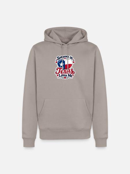 Texas Liebe Herzdesign - Männer Premium Bio Hoodie - Taupe
