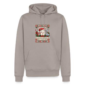 Zahnarzt-Team - Strahlendes Lächeln, frohes Fest - Männer Premium Bio Hoodie - Taupe - Vorne - Nico (187cm)