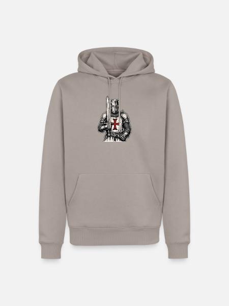 Ritter Kreuz Schwert - Männer Premium Bio Hoodie - Taupe