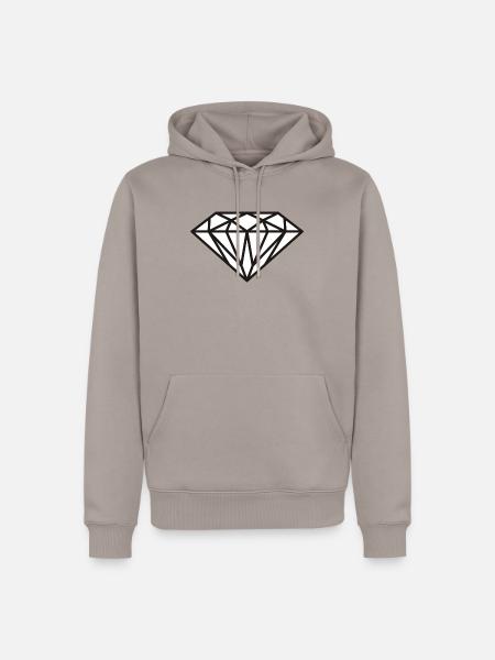 Diamond Funny Geschenk-T-Shirt - Männer Premium Bio Hoodie - Taupe