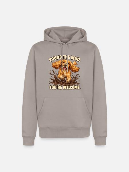 Cocker Spaniel fand den Schlamm - Männer Premium Bio Hoodie - Taupe