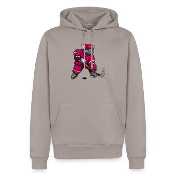 Ratten Eishockey - Männer Premium Bio Hoodie - Taupe - Vorne - Nico (187cm)