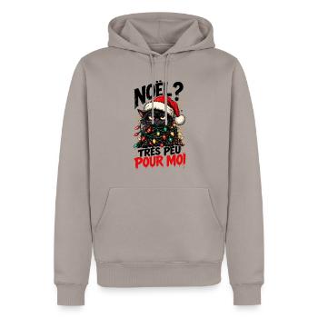 Black Cat Christmas: Sehr wenig für mich - Männer Premium Bio Hoodie - Taupe - Vorne - Nico (187cm)