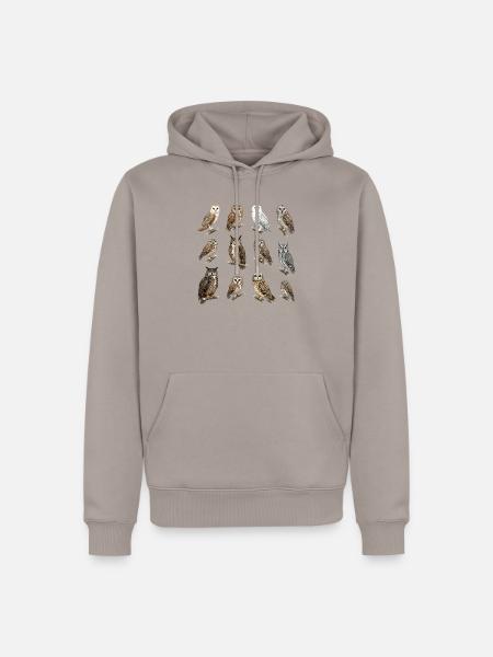 Eulen der Welt - Männer Premium Bio Hoodie - Taupe