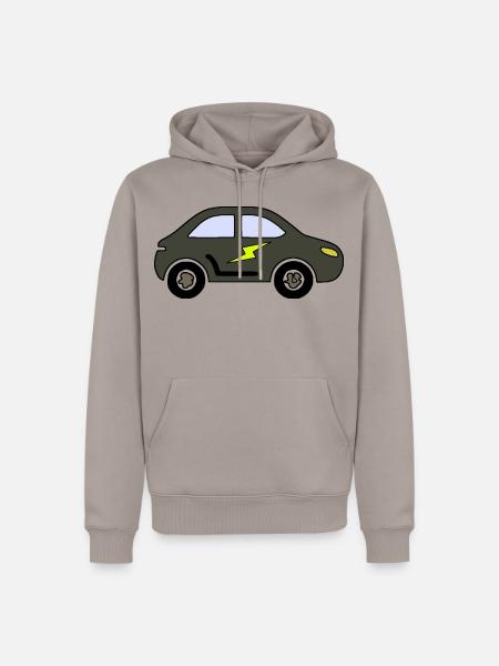 Blitzauto Silhouette - Männer Premium Bio Hoodie - Taupe