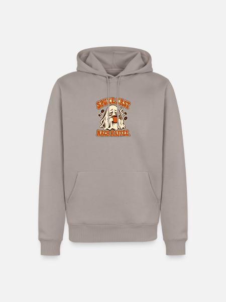 Spukegeist Kaffee Motiv - Männer Premium Bio Hoodie - Taupe