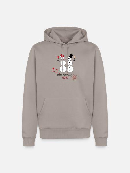 Neujahr 2027 - Männer Premium Bio Hoodie - Taupe