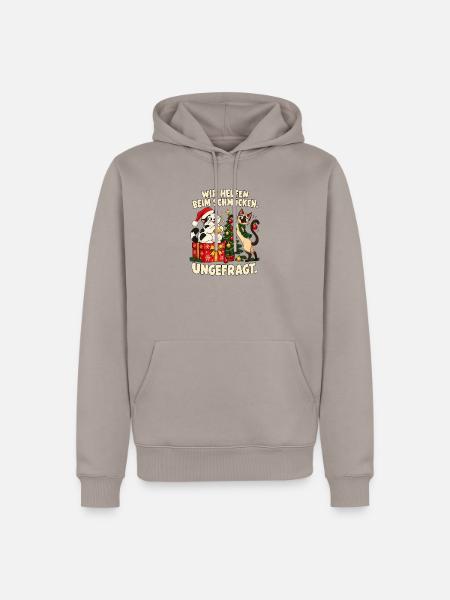 Katzenmama Geschenkidee Tannenbaum Weihnachten - Männer Premium Bio Hoodie - Taupe
