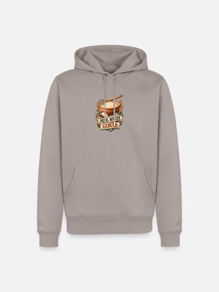 Mehl Wasser Geduld - Männer Premium Bio Hoodie - Taupe
