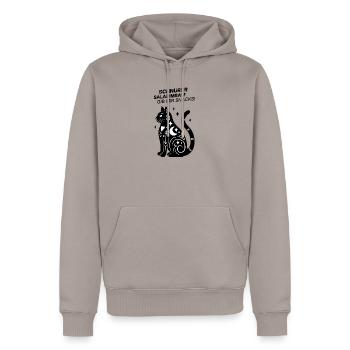 Schnurrrsalabimbam - Gib mir Snacks! - Katze - Männer Premium Bio Hoodie - Taupe - Vorne - Nico (187cm)