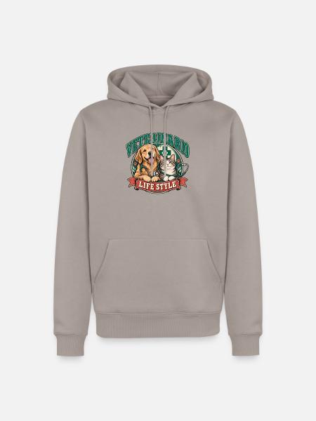 Veterinärleben Hund und Katze - Männer Premium Bio Hoodie - Taupe