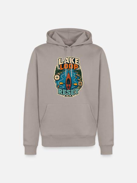 LAKE LOOP RESET - Männer Premium Bio Hoodie - Taupe