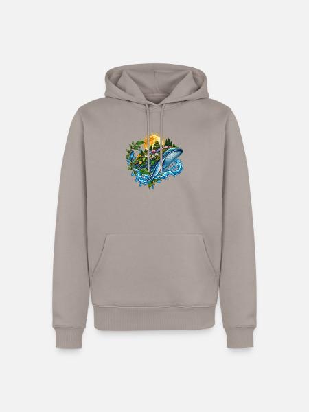 Sonnenwal mit Blütenmeer - Männer Premium Bio Hoodie - Taupe