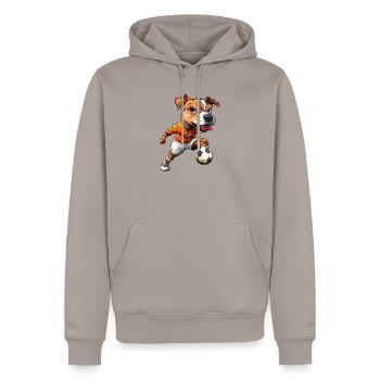JRT Fussball - Männer Premium Bio Hoodie - Taupe - Vorne - Nico (187cm)