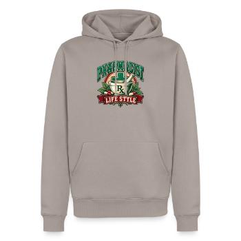 Lebensstil als Apotheker - Männer Premium Bio Hoodie - Taupe - Vorne - Nico (187cm)