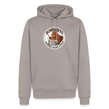 Rimshots Snare Drummer Schlagzeug - Männer Premium Bio Hoodie - Taupe - Vorne - Nico (187cm)