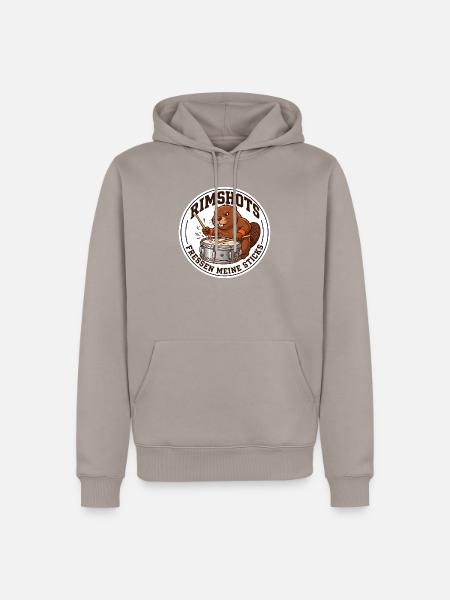 Rimshots Snare Drummer Schlagzeug - Männer Premium Bio Hoodie - Taupe