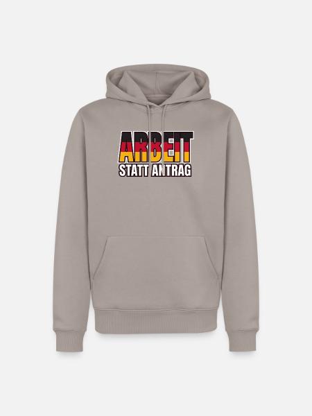 Arbeit statt Antrag Schwarz Rot Gold - Männer Premium Bio Hoodie - Taupe