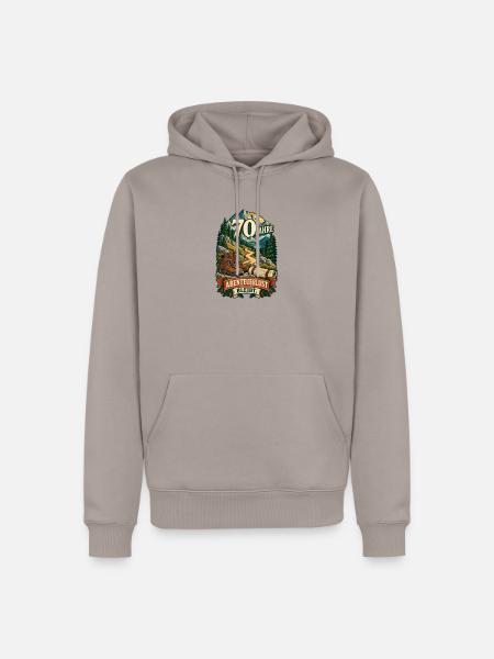 70 Jahre Abenteuerlust bleibt - Männer Premium Bio Hoodie - Taupe
