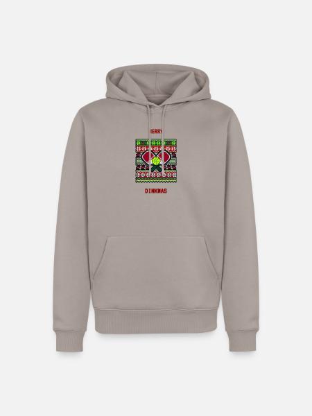 Herz Golf im Winterstrick-Muster - Männer Premium Bio Hoodie - Taupe