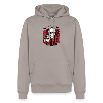 Albtraum vor dem Kaffee - Männer Premium Bio Hoodie - Taupe - Vorne - Nico (187cm)