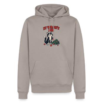 Es war nicht meine Katze, die den Weihnachtsbaum umgeworfen hat - Männer Premium Bio Hoodie - Taupe - Vorne - Nico (187cm)