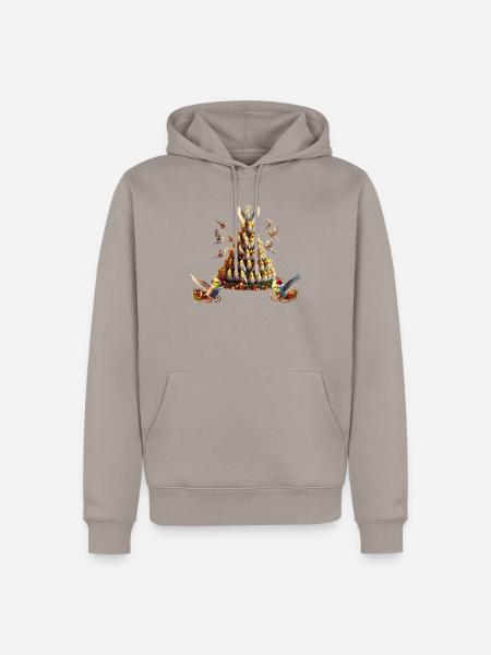 Nymphenweihnachtsbaum mit Schlitten - Männer Premium Bio Hoodie - Taupe