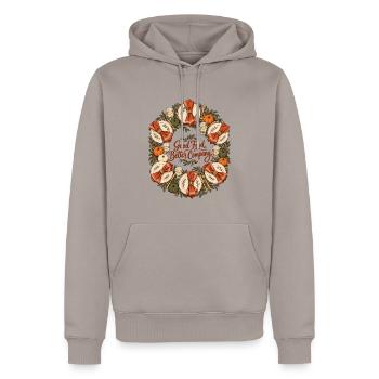 Gutes Essen Besseres Unternehmen Friendsgiving-Shirt - Männer Premium Bio Hoodie - Taupe - Vorne - Nico (187cm)