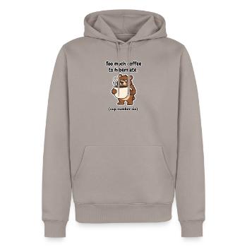 Finnischer Kaffeebär Winterschlaf - Männer Premium Bio Hoodie - Taupe - Vorne - Nico (187cm)