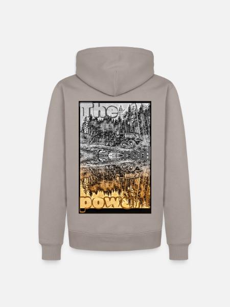 Harvester Shirt Holzerntemaschine Forstfirma XO751 - Ekologisk premiumluvtröja herr - brungrå