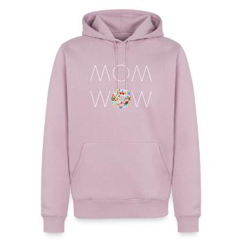 MOM WOW! Geschenk zum Muttertag - Männer Premium Bio Hoodie - Altrosa - Vorne - Nico (187cm)