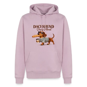Bio-Premium-Hoodie mit Dackelmotiv: Brot & Kaffee